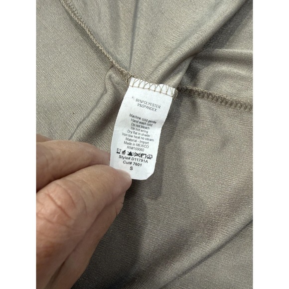 Edge by KS Dress Womens Small Mud Taupe‎ Metallic Cross Halter Maxi Gown D11791A - Picture 10 of 11